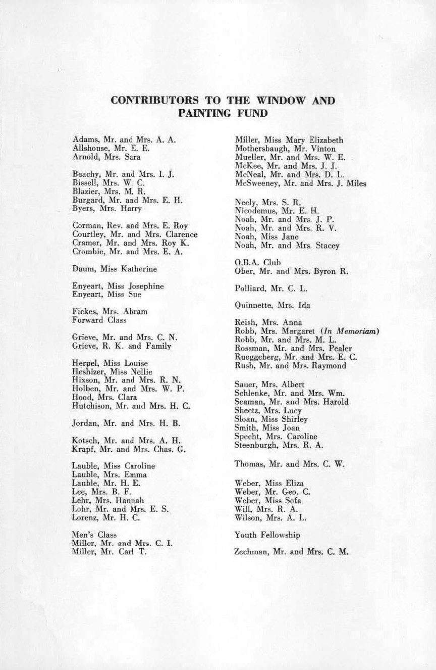 Dedication of New Windows